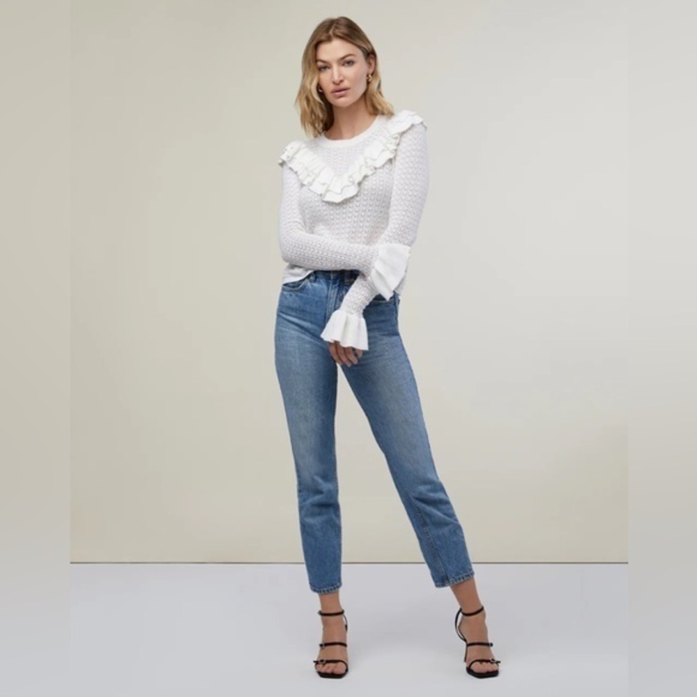 Rachel Parcell Pointelle Ruffle Sweater